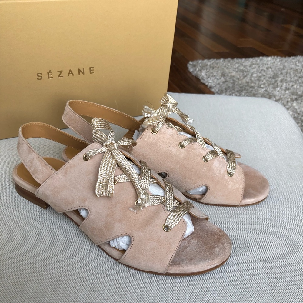 Sezane Suede Sandals, size 6.5